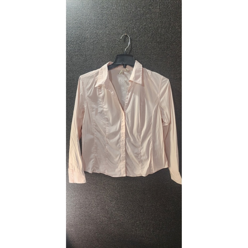 St Johns Bay Pink Stretch Button Down Shirt Blouse XL Long Sleeve Professional